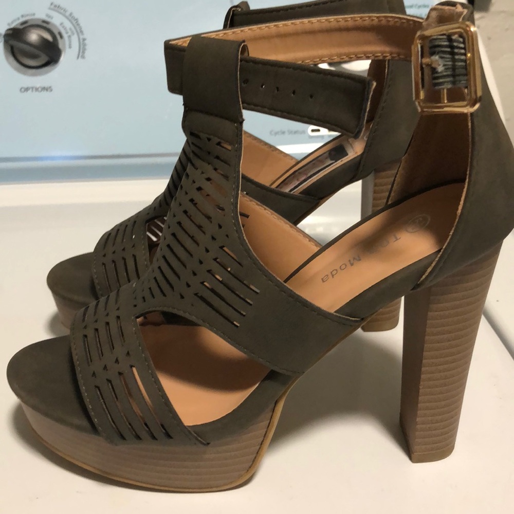 Olive green heels